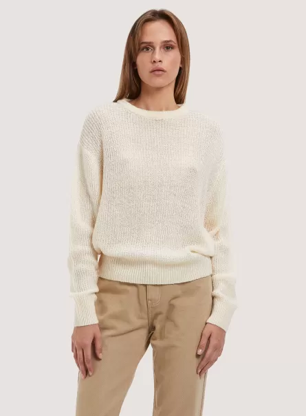 Mwh1 White Mel Dark Sweaters Comfort Fit English Stitch Pullover Women