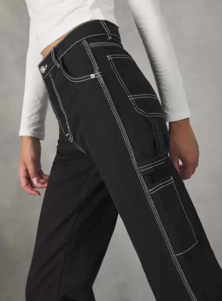 Carpenter Canvas Trousers Bk1 Black Trousers Women