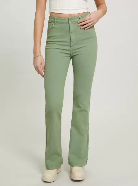 Ky3 Kaky Light Trousers Stretch Twill Flare Trousers Women
