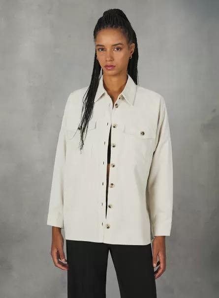 Shirts And Blouse Corduroy Shirt White Women