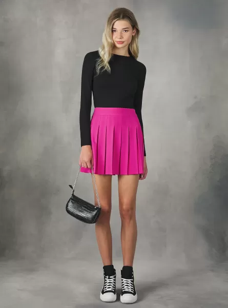 Mini Skirt With Pleats Skirts And Shorts Women Fx1 Fuxia Dark