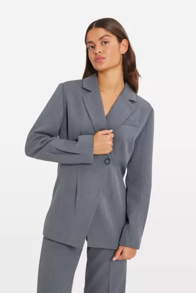 Jackets & Coats Women Enaugustine Blazer 7092 Mid Grey Mel Envii Solid