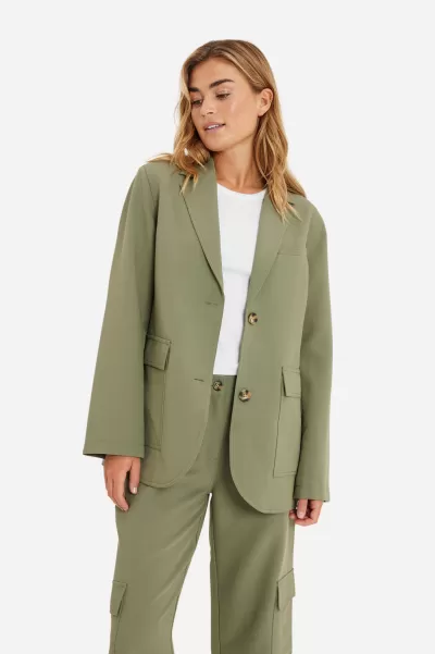Envii Nourishing Women Deep Lichen Green Jackets & Coats Enplanet Blazer 6797
