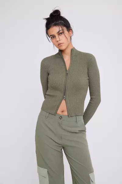 Knitwear Envii Enblaise Ls Cardigan 5253 Pure Deep Lichen Green Women