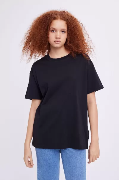 Enkulla Ss Tee Solid 5310 Vivid Black Women Envii T-Shirts & Tops