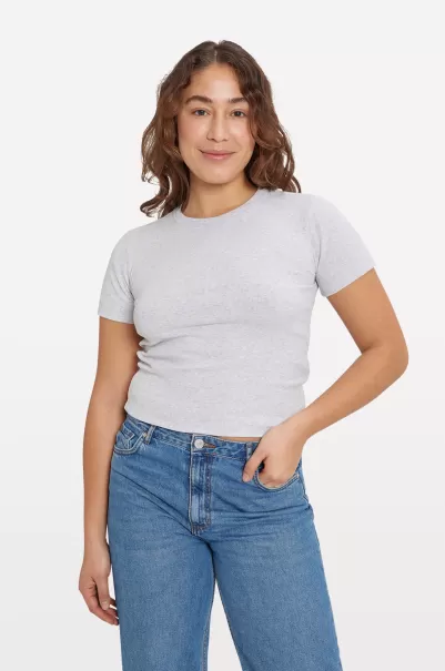 Navy Blazer Women Deal T-Shirts & Tops Enally Ss Crop Tee 5314 Envii