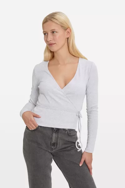 Envii Light Grey Mel (Ally) T-Shirts & Tops Enally Ls V-N Tee 5314 Women High-Performance