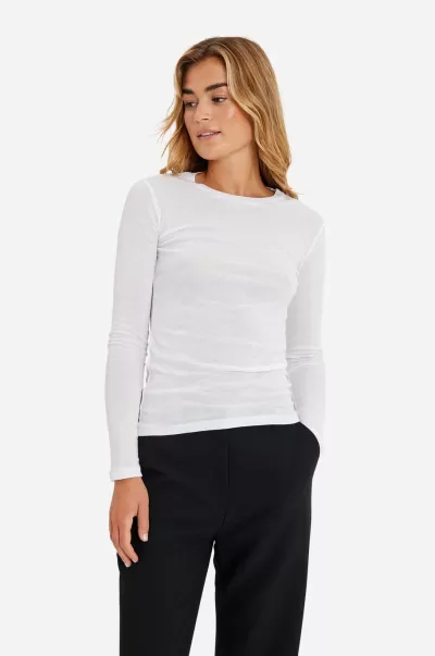 Envii White T-Shirts & Tops Women Envelda Ls Tee 5328 Modern
