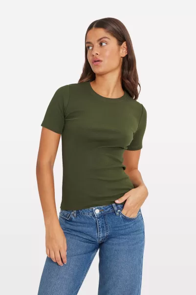 Envii Trending Enally Ss O-N Tee 5314 Women Deep Lichen Green T-Shirts & Tops