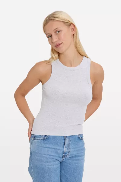 Enally Racer Top 5314 Envii T-Shirts & Tops Women Unbelievable Discount Light Grey Mel (Ally)