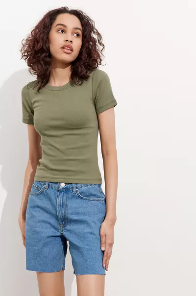 Women Innovative Enally Ss Crop Tee 5314 Envii T-Shirts & Tops Navy Blazer