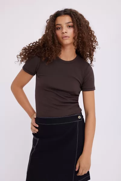 Navy Blazer T-Shirts & Tops Enally Ss Crop Tee 5314 Envii Women Cutting-Edge
