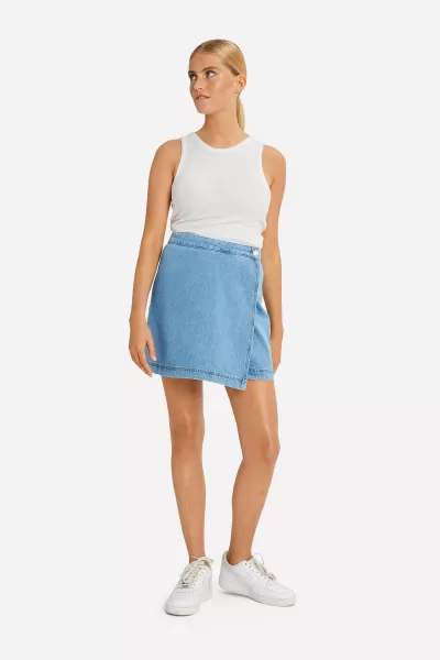 Envii Easy-To-Use Skirts & Shorts Women Worn Sky Blue Enatwood Skirt 7121